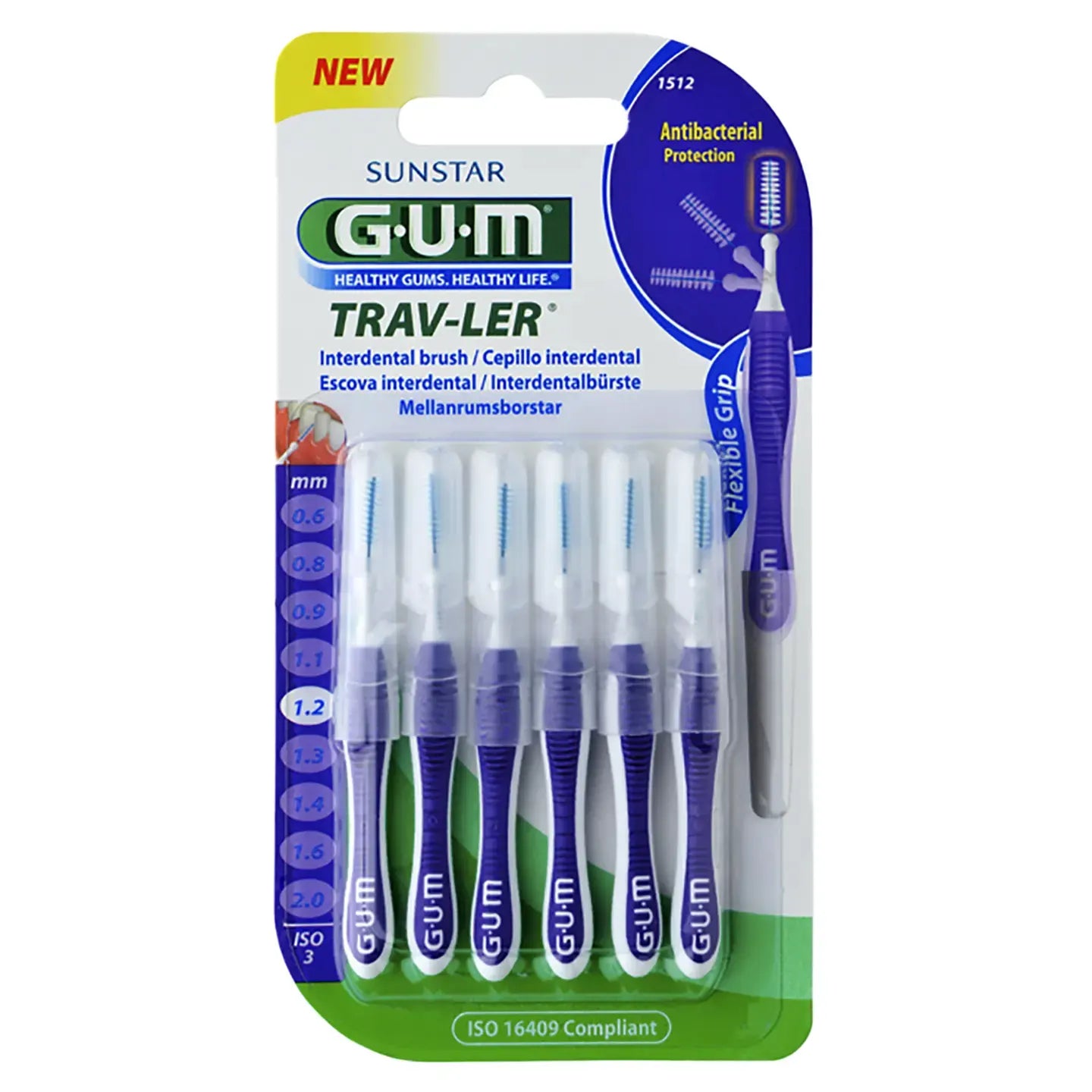 Gum Travler Intradental brush 1.2 mm-Green [1512 ]