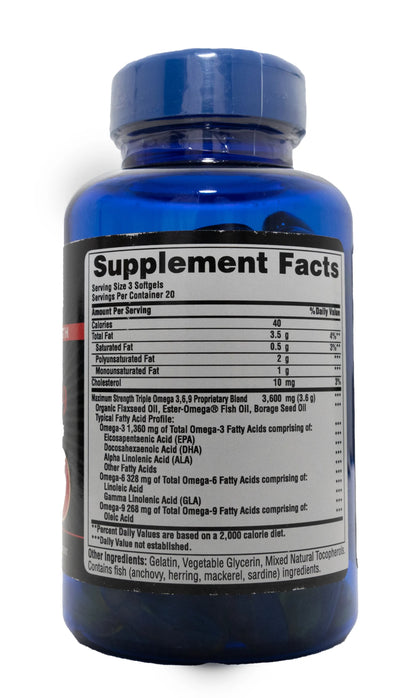 Puritan's Pride Triple Omega 3-6-9 60 Softgels