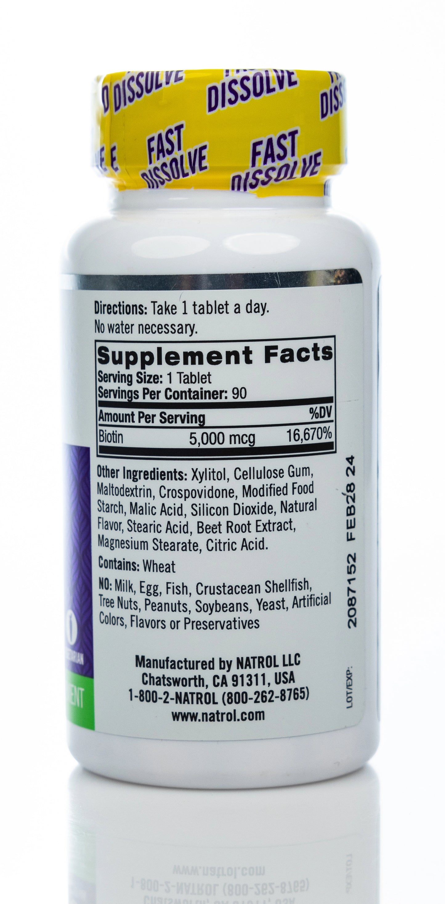 Natrol Biotin Beauty 5000mcg 90 Fast Dissolve Tabets