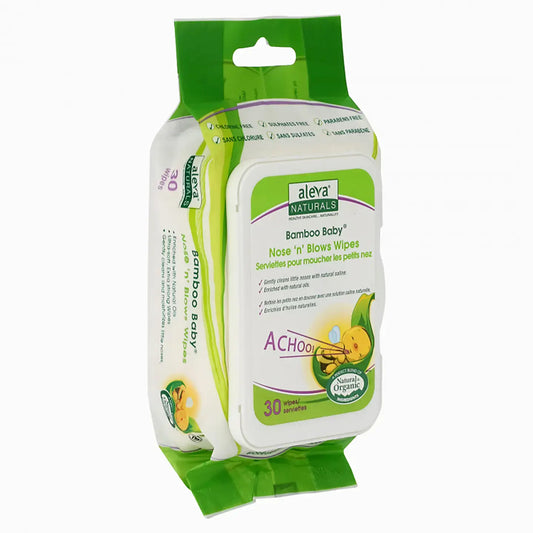 Aleva Naturals Bamboo Baby Nose And Blows Wipes 30 Pieces