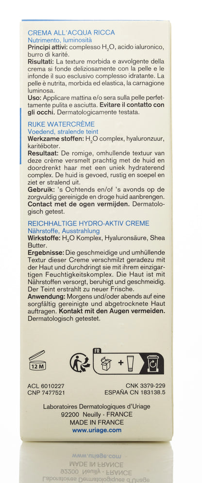 Uriage Eau Thermal Rich 40Ml Cream [ Dryskin ]