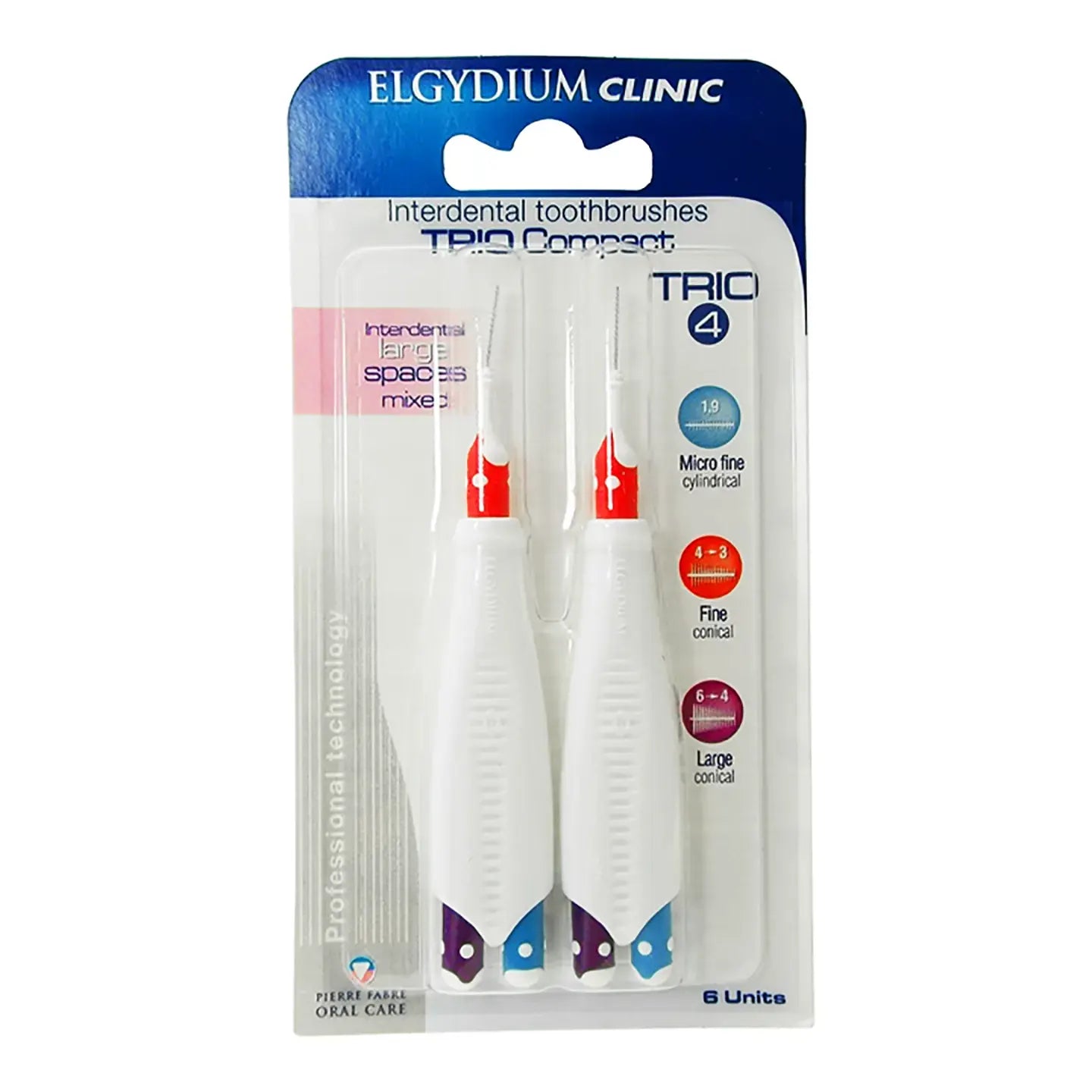 Elgydium Trio Compact 4 Intradental brushes [1.9Mm micro fine]6 Units