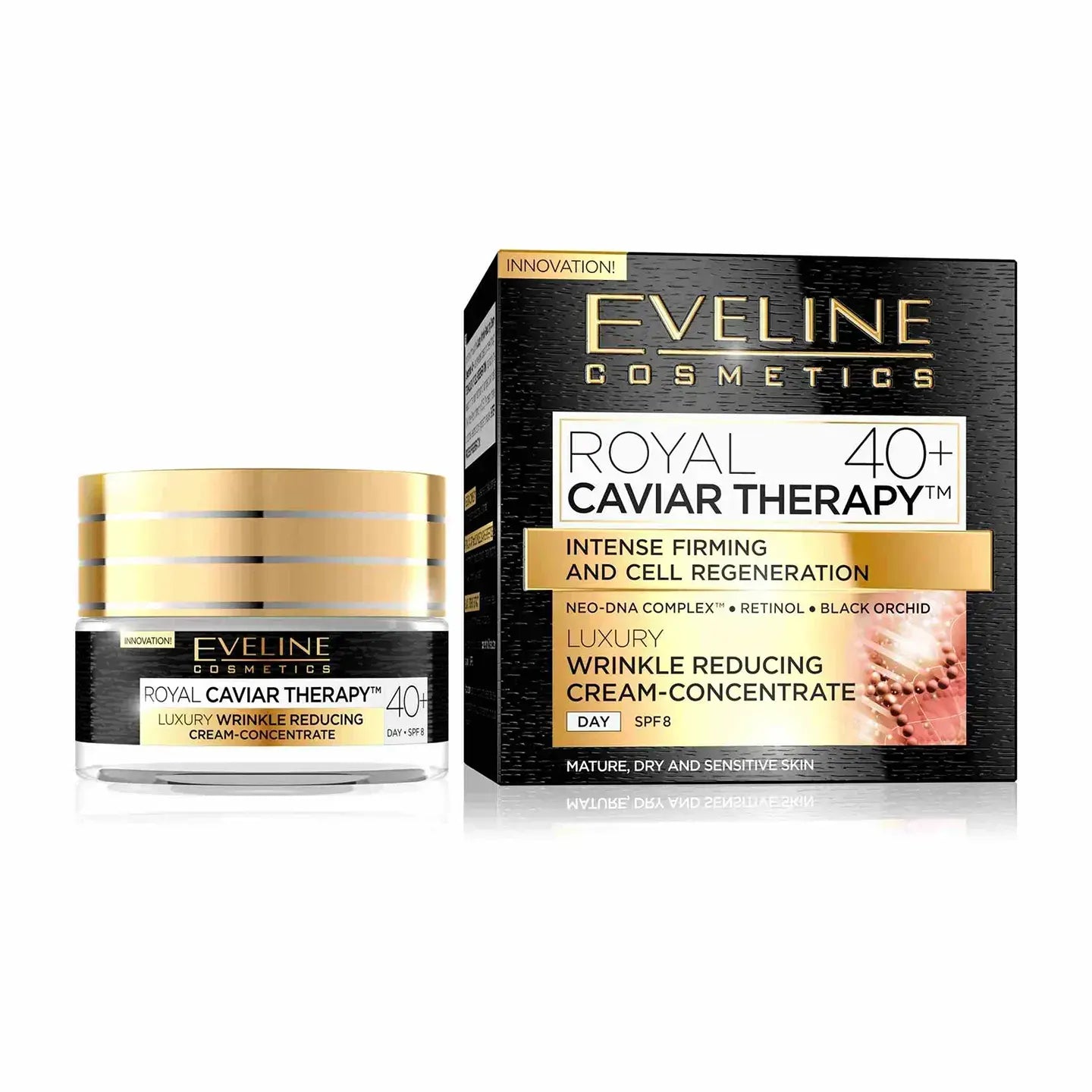 Eveline 40+ Royal Caviar Therapy  SPF 8 Wrinkle Reducing Concentrate Day Cream 50 Ml