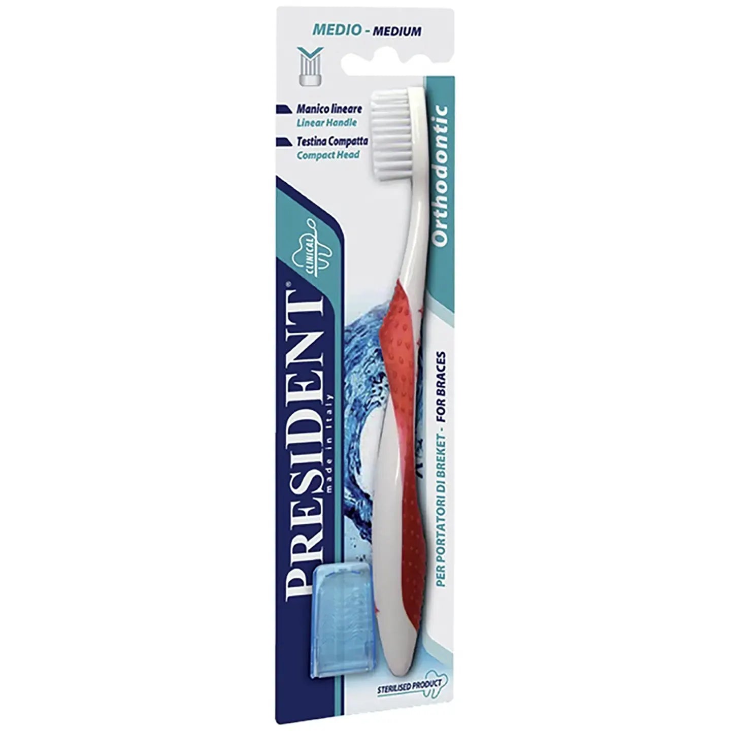 President Orthodontic Toothbrush-Medium