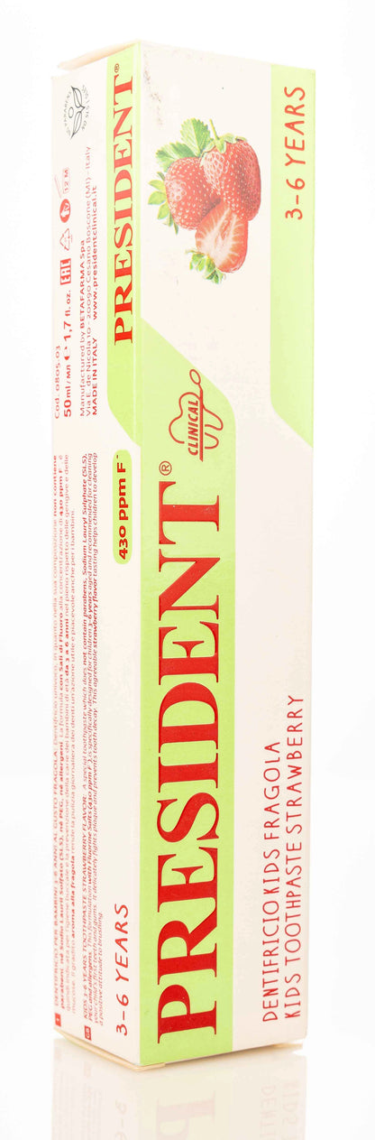 President Kids 3-6 Years Strawberry Toothpaste 50ml
