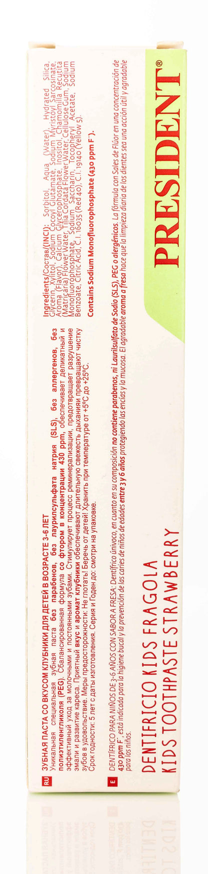 President Kids 3-6 Years Strawberry Toothpaste 50ml