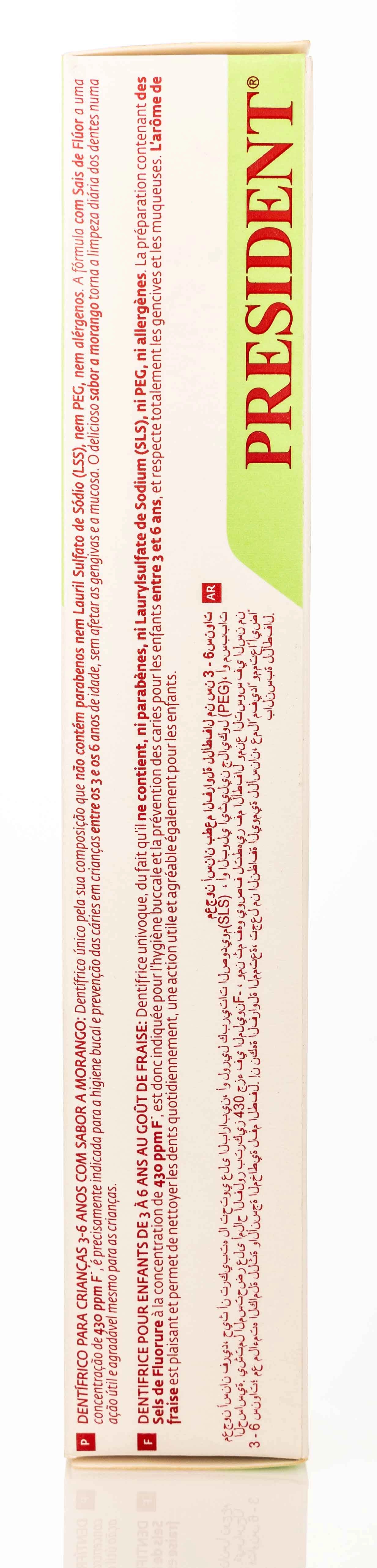 President Kids 3-6 Years Strawberry Toothpaste 50ml