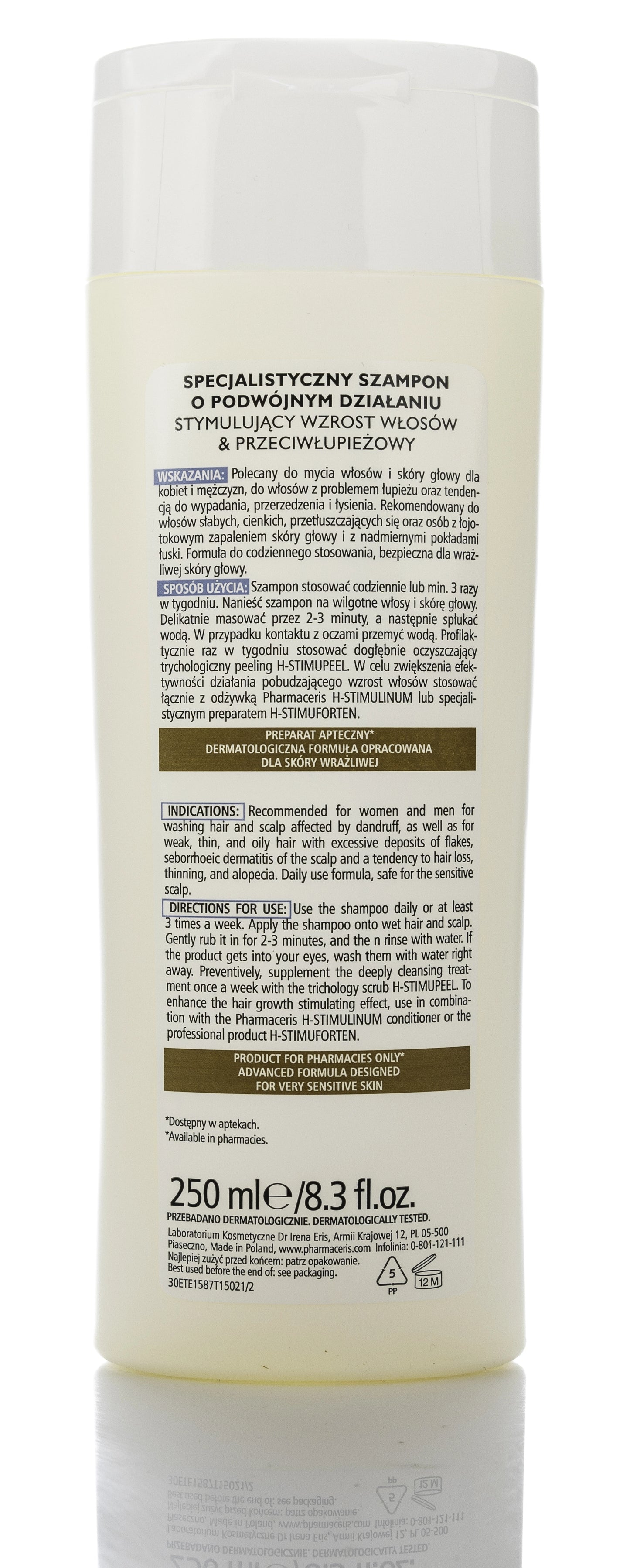 Pharmaceris H H-Stimuclaris Hair Growth Stimulating and Anti-Dandruff Shampoo 250 Ml