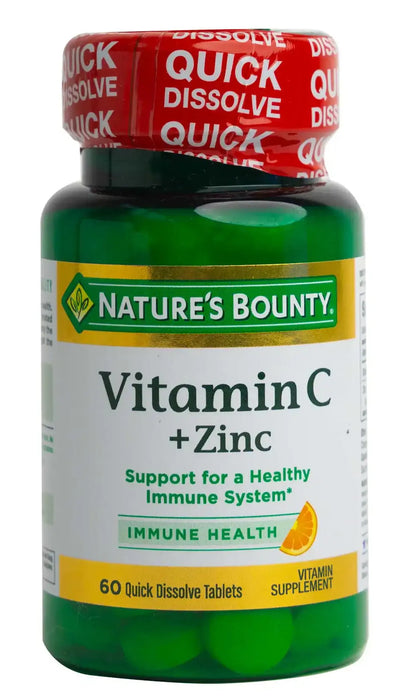 Nature's Bounty Vitamin C + Zinc 60 Quick Dissolve Tablets