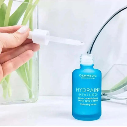 Dermedic Hydrain3 Hialuro Hydrating Serum for Face, Neck, and Décolletage 30 ml