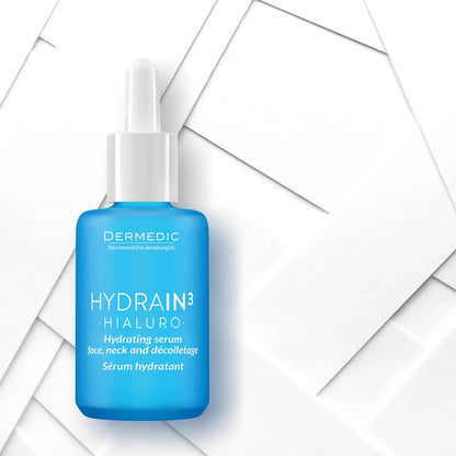 Dermedic Hydrain3 Hialuro Hydrating Serum for Face, Neck, and Décolletage 30 ml