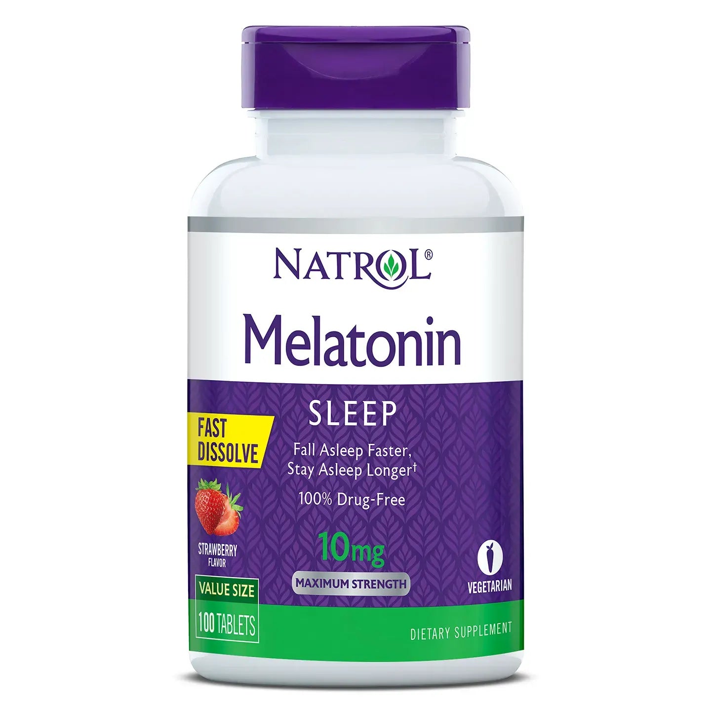 Natrol Melatonin Sleep 10 mg  100 Fast Dissolve Tabets [Strawberry]