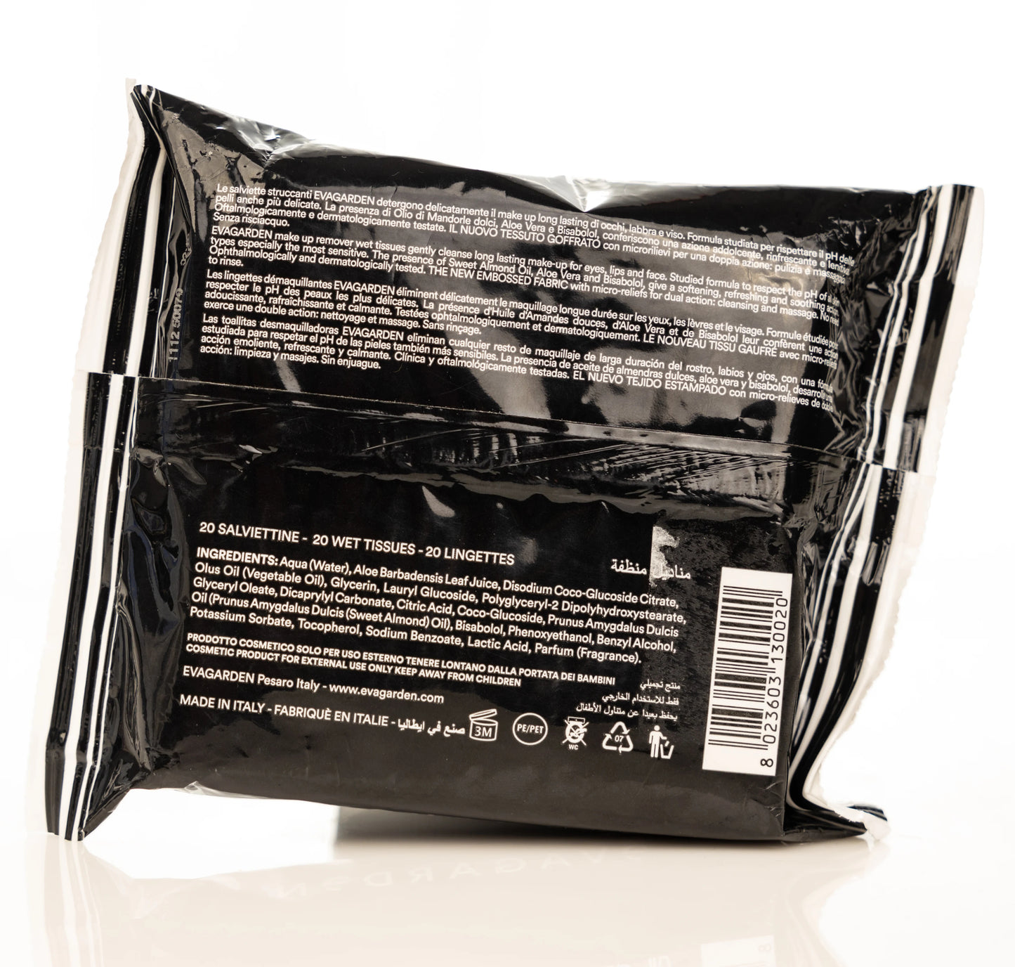 Evagarden Make-Up Remover Wet Tissues Face and Eyes 20 Wipes