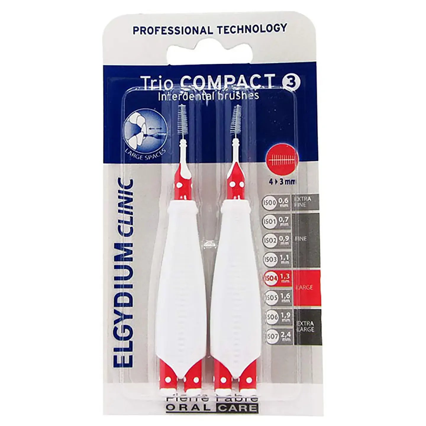 Elgydium Trio Compact 3 Intradental brushes [1.3 Mm Large] 6 Units