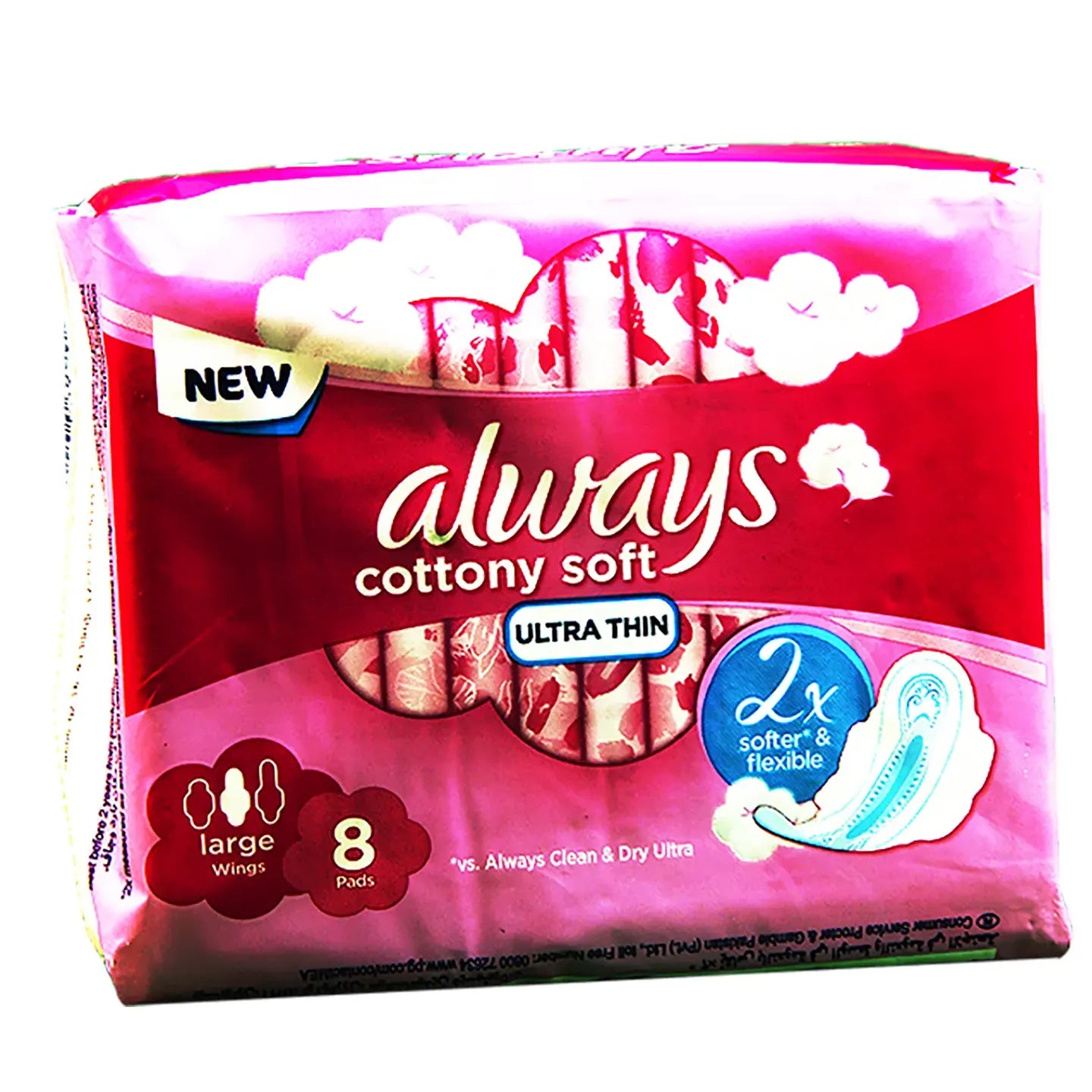 Always Cotton Soft Ultra Thin Large Wings 8 Pads
