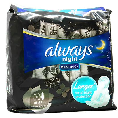 Always  Cool & Dry Night Maxi Thick Wings 8 Pads