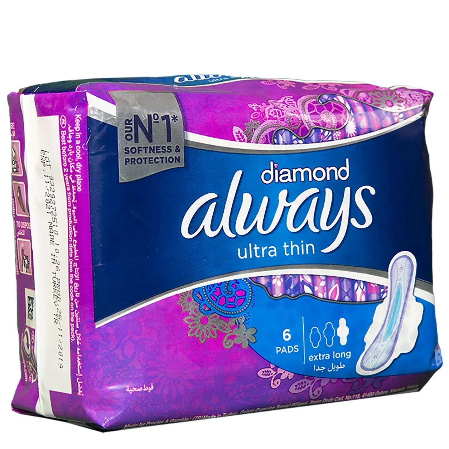 Always Diamond Ultra Thin Extra Long 6 Pads