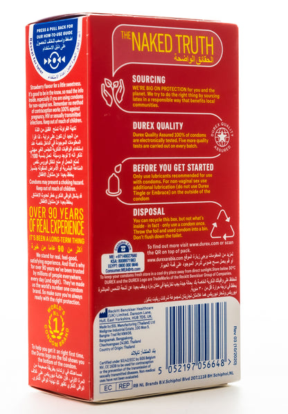 Durex Condom Sensual Strawberry 12 Pieces
