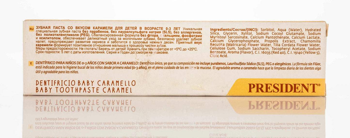 President Baby 0-3 Years Caramel Toothpaste 30ml