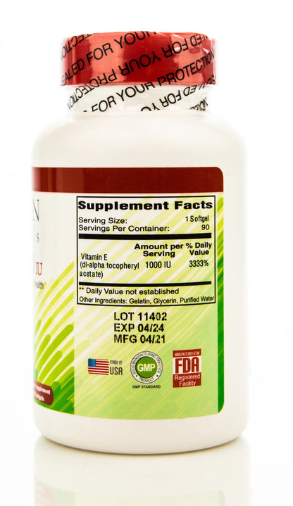 Human Essentials Vitamin E 1000IU 90 Tablet