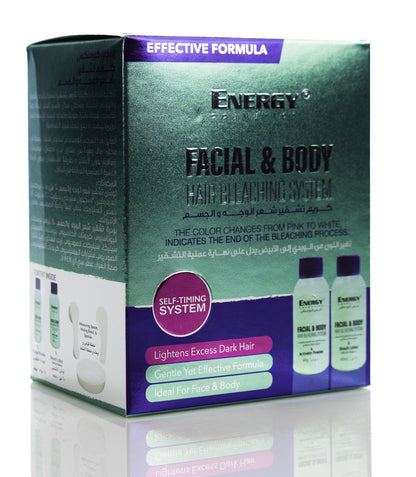Energy Cosmetics Facial and Body Hair Bleaching System (Bleach Lotion 60 Ml + Activator Powder 40 g)