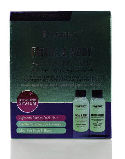 Energy Cosmetics Facial and Body Hair Bleaching System (Bleach Lotion 60 Ml + Activator Powder 40 g)