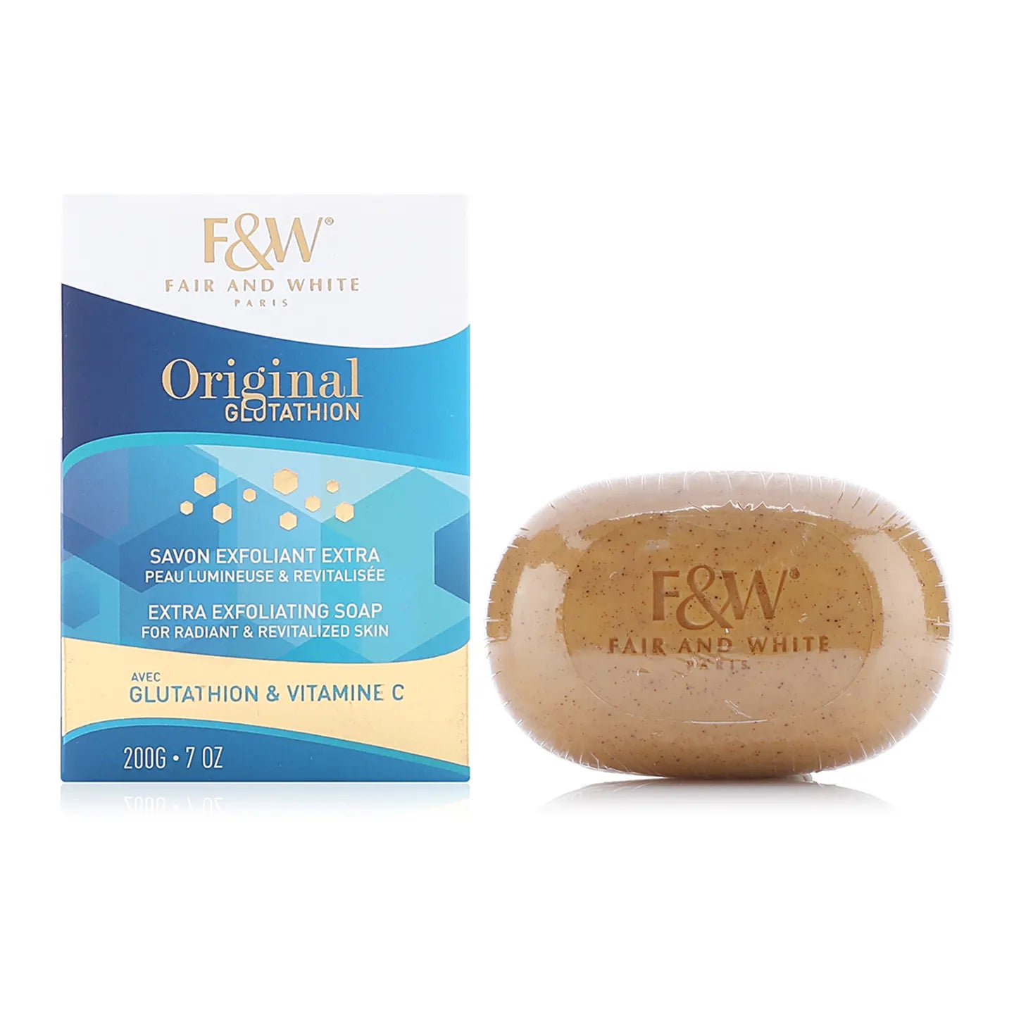 Fair And White Original Glutathion Extra Exfoliating Soap with Glutathione and Vitamin C 200 G