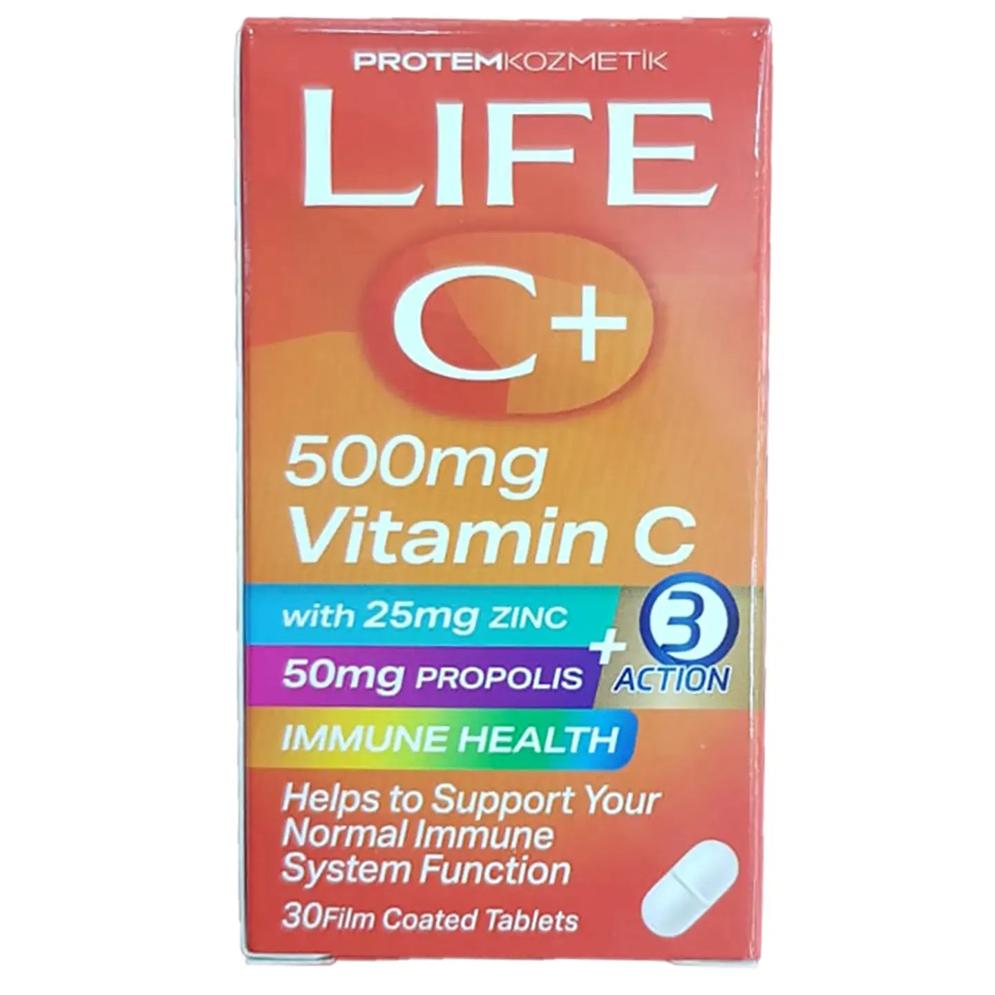 Life C+ 3 Action[Vitamin C+Zinc+Propilis] 30 Tablet