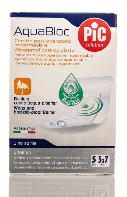 Pic Solution AquaBloc waterproof Plaster with antibacterial 5X7 Cm 5 Pieces