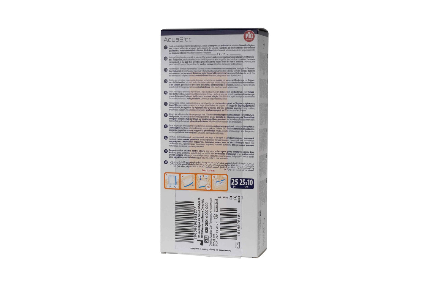 Pic Solution AquaBloc waterproof Plaster with antibacterial 25X10 Cm 25 Pieces