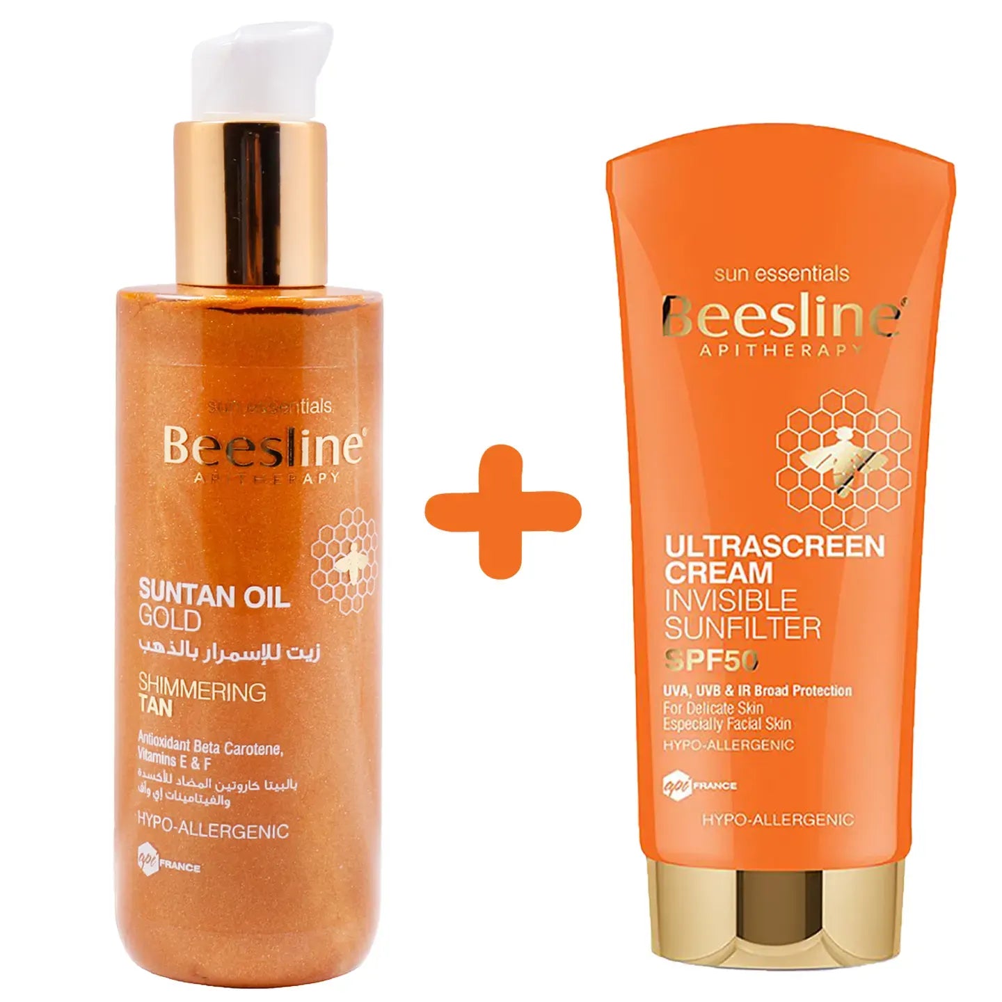 Beesline Suntan Oil Gold  200 Ml + Beesline Ultrascreen SPF50  Cream Invisible  30 Ml Offer Pack
