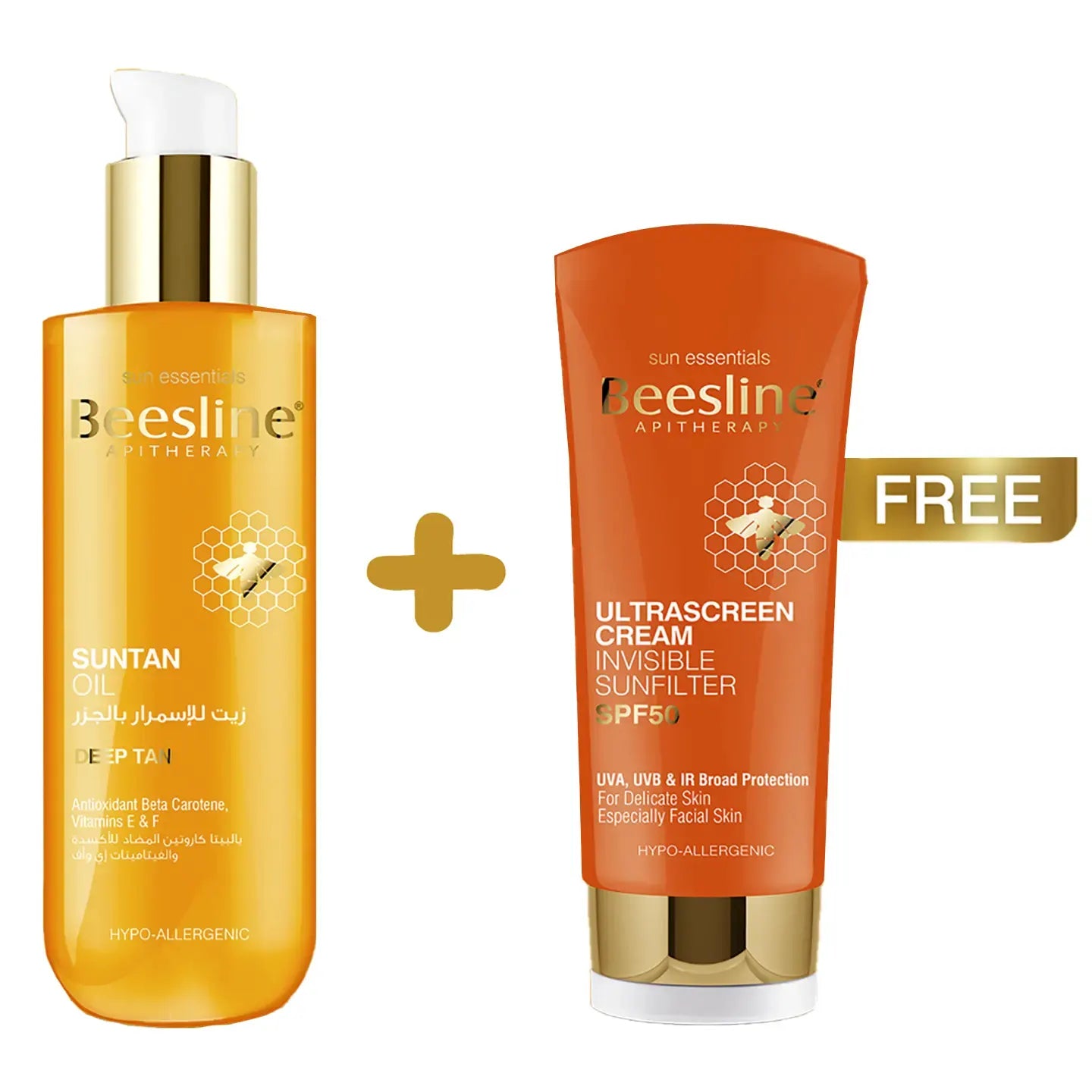 Beesline Suntan Oil Deep Tan 200 Ml + FREE Beesline Ultrascreen SPF50 Cream 60 Ml Offer Pack