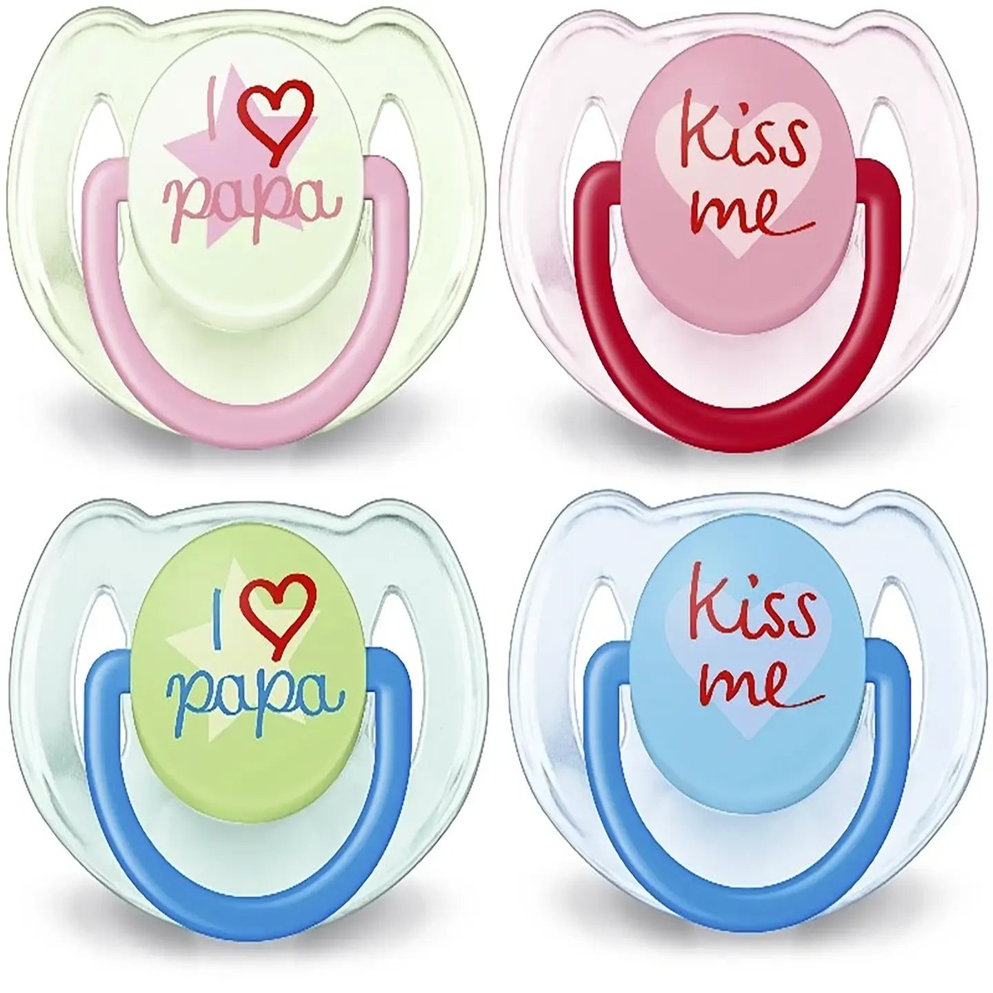 Avent [445] Silicone Soother [Papa+Kiss] 6-18 M 2 Pieces