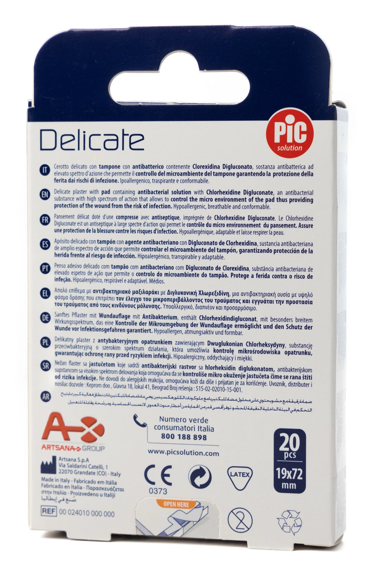 Pic Solution Delicate Plaster 19X72 Mm [Medium] 20 Pieces