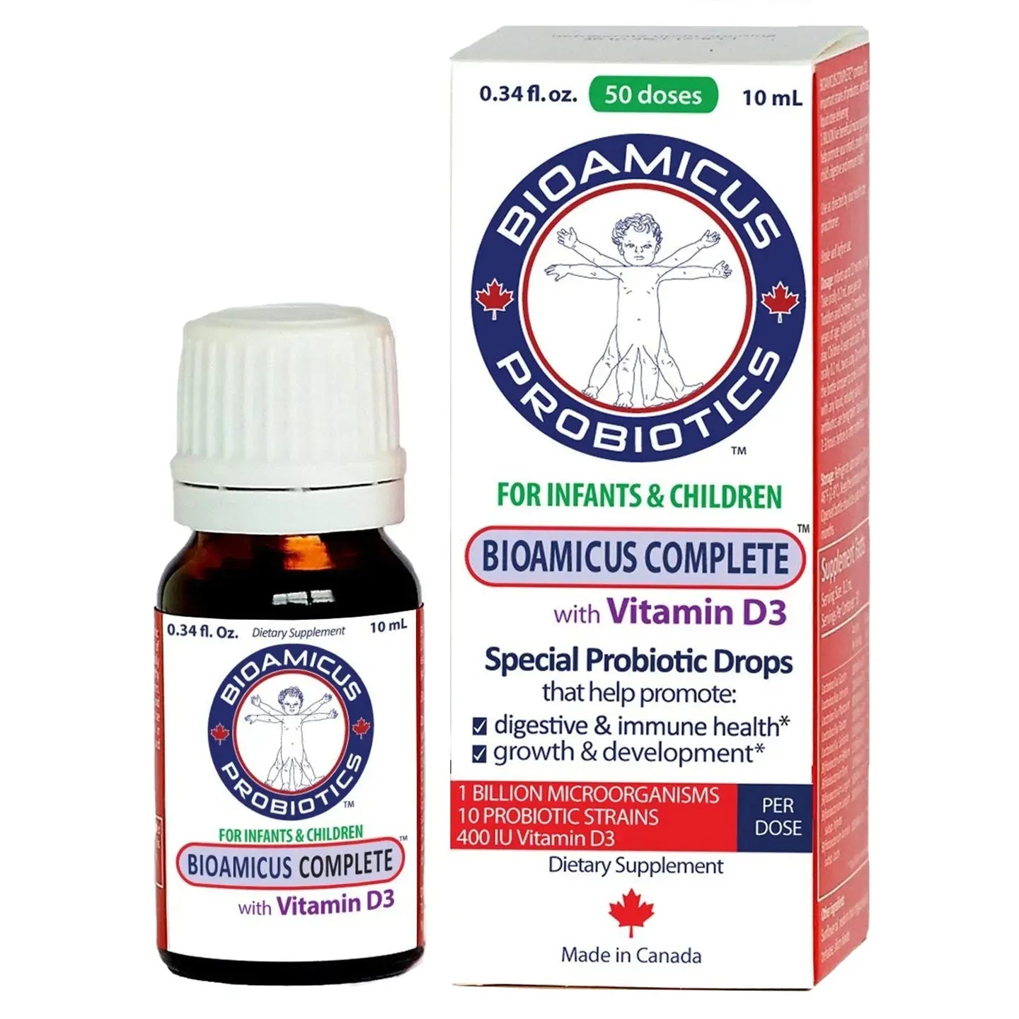 Bioamicus Complete Vitamin-D3 & Probiotic Drops 10 Ml