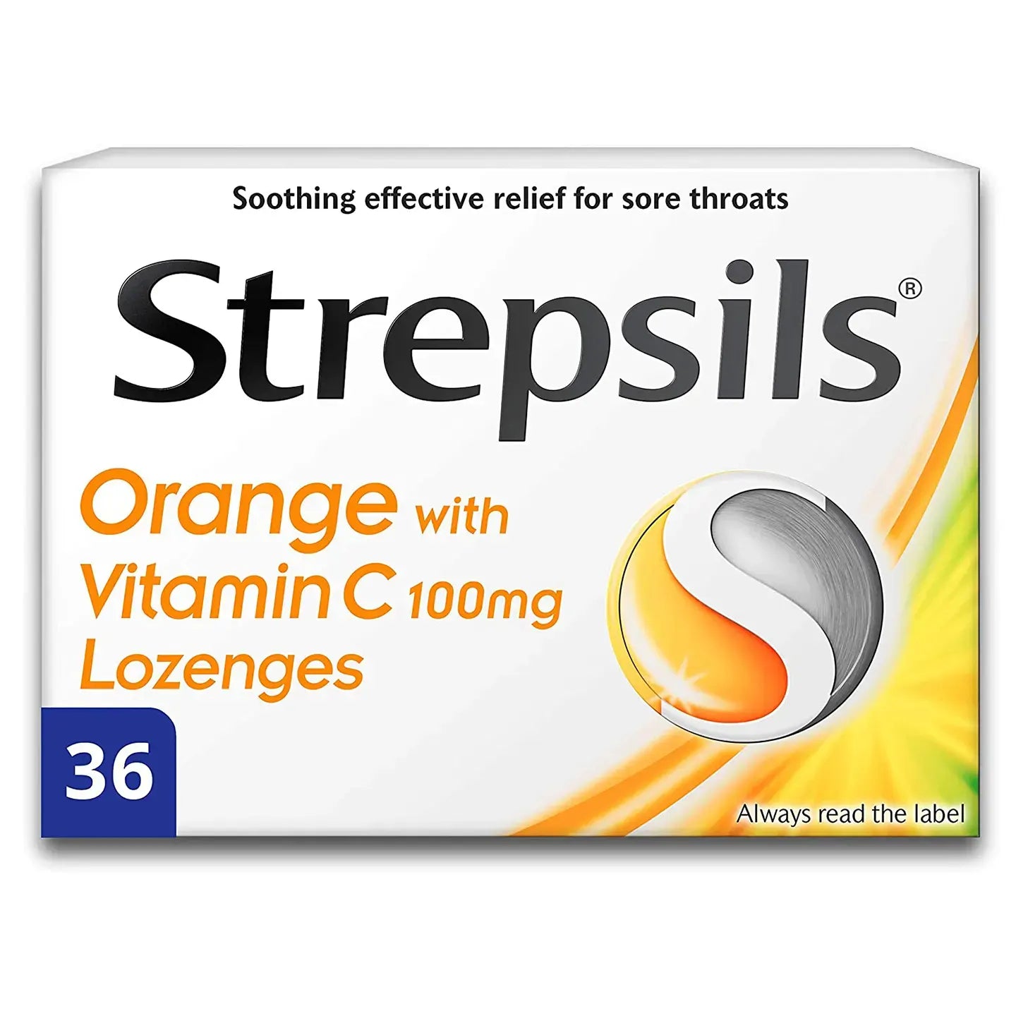 Strepsils Orange [Vitamin-C] 36 Lozenges
