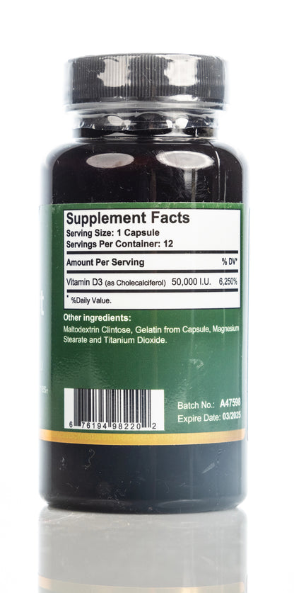 SoloDvit Vitamin D3 50,000IU 12 Capsules