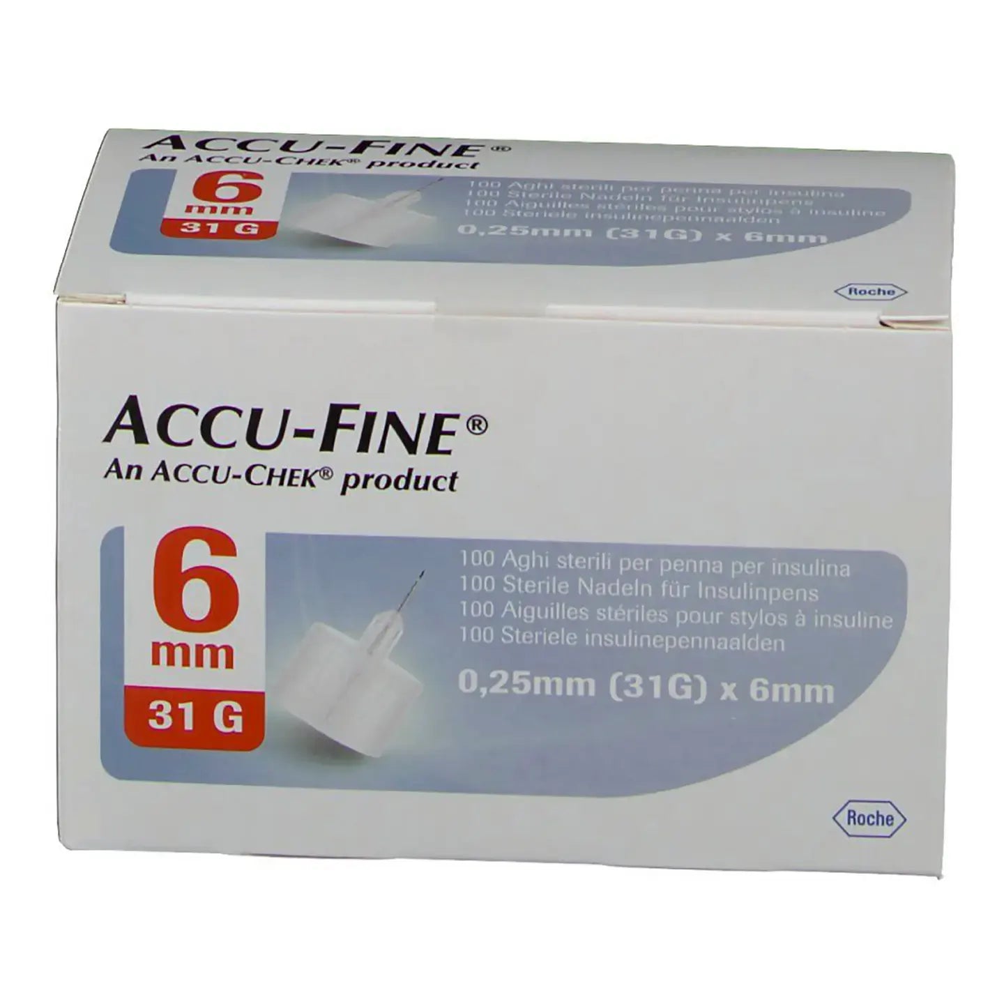 Accu Check Accu-Fine 6X0.25 Mm [31G] 100 Pieces