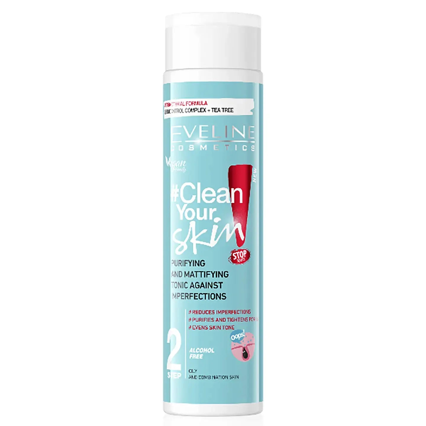 Eveline Pure Control SOS Step 2 Deeply Cleansing Tonic 225 Ml