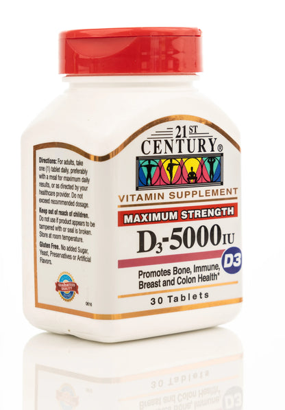 21 Century Vitamin D3 5000 IU 30 Tablet