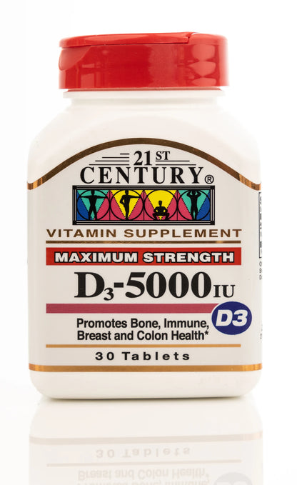 21 Century Vitamin D3 5000 IU 30 Tablet
