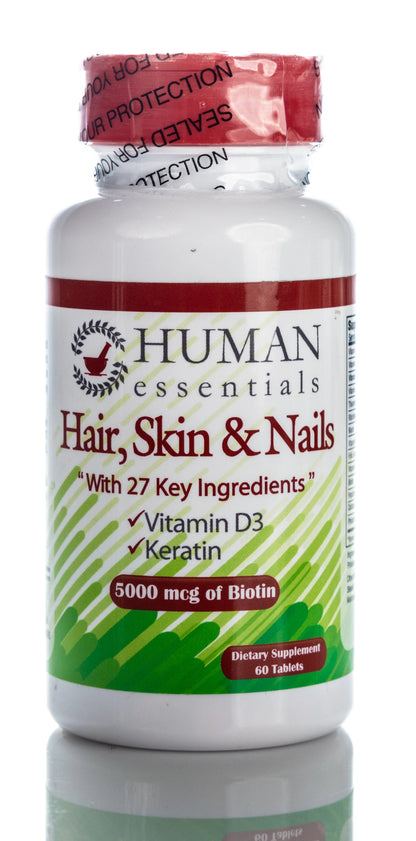 Human Essentials Hair, Skin & Nails 5000 mcg Biotin 60 Tablet