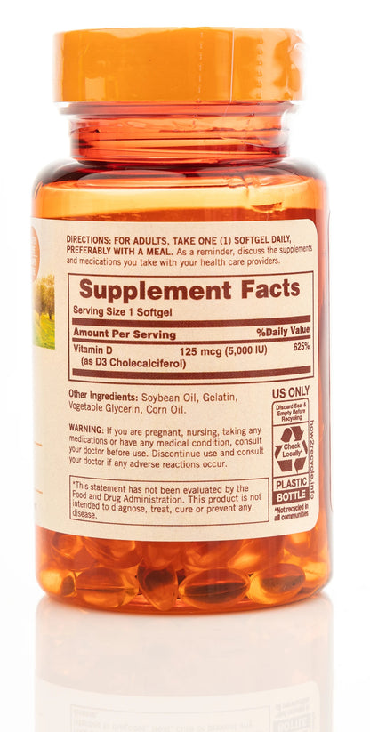 Sundown Vitamin D3 5000IU 150 Softgels