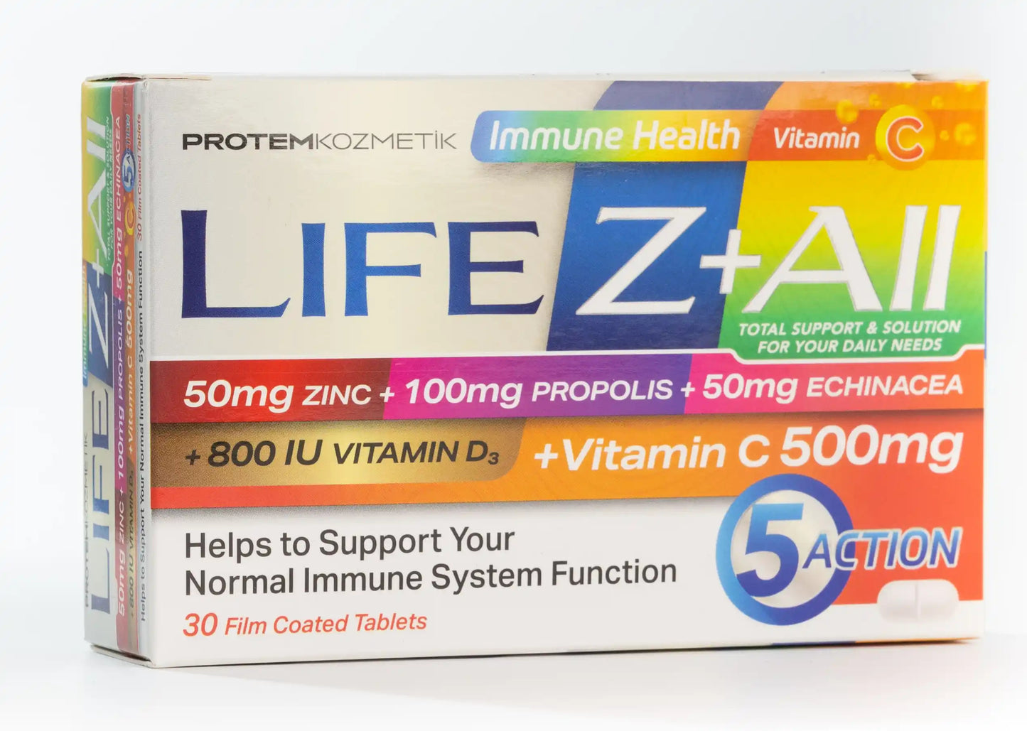 Life Z + All [Vitamin C+Vitamin D3+Zinc+Propolis+Echnicea]30 Tablets