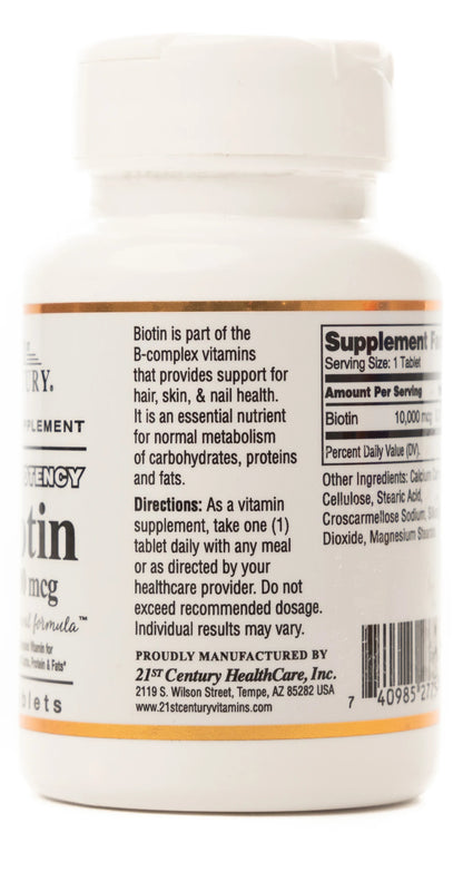 21 Century Biotin 10000Mcg 60 Tablet