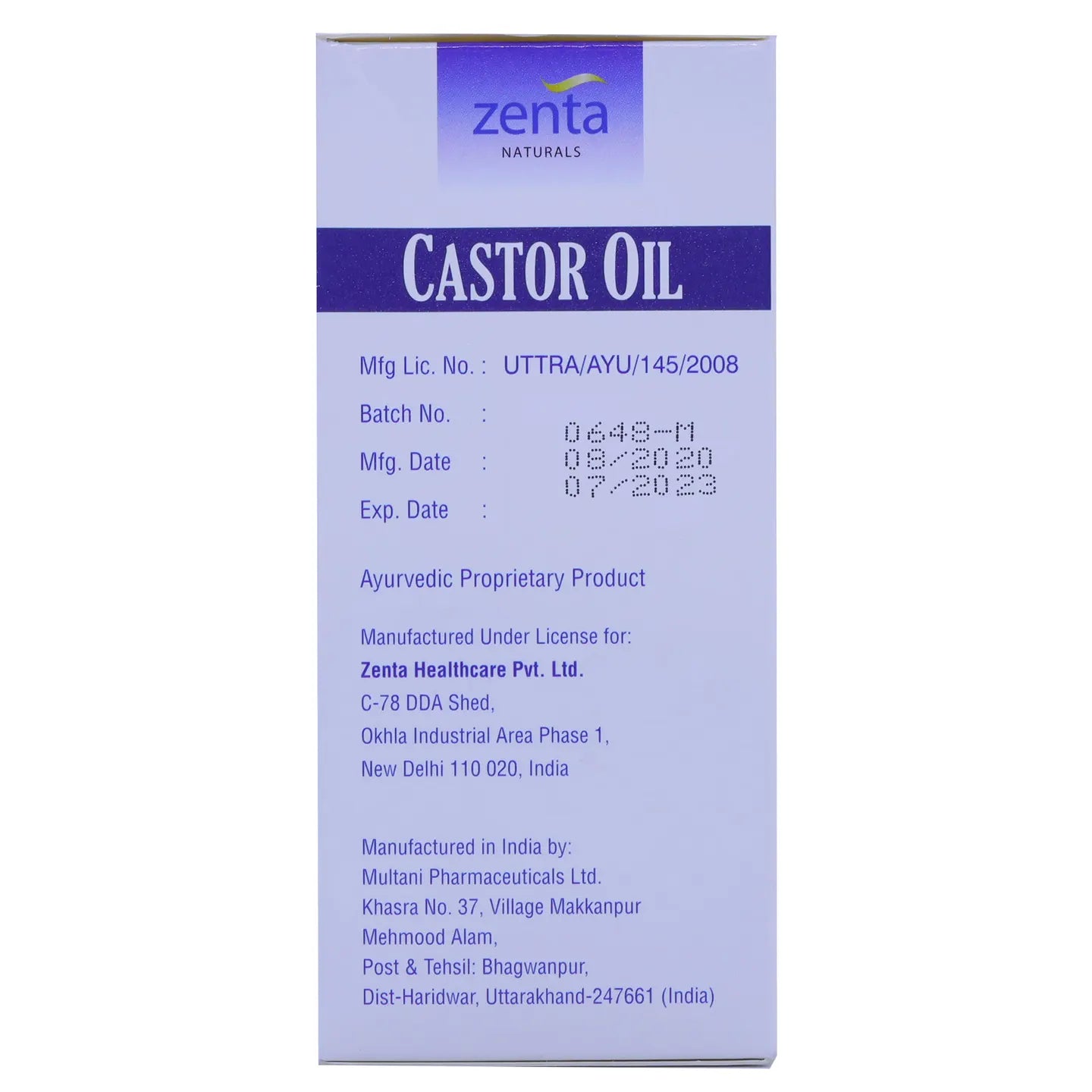 Zenta Castor Oil 100Ml