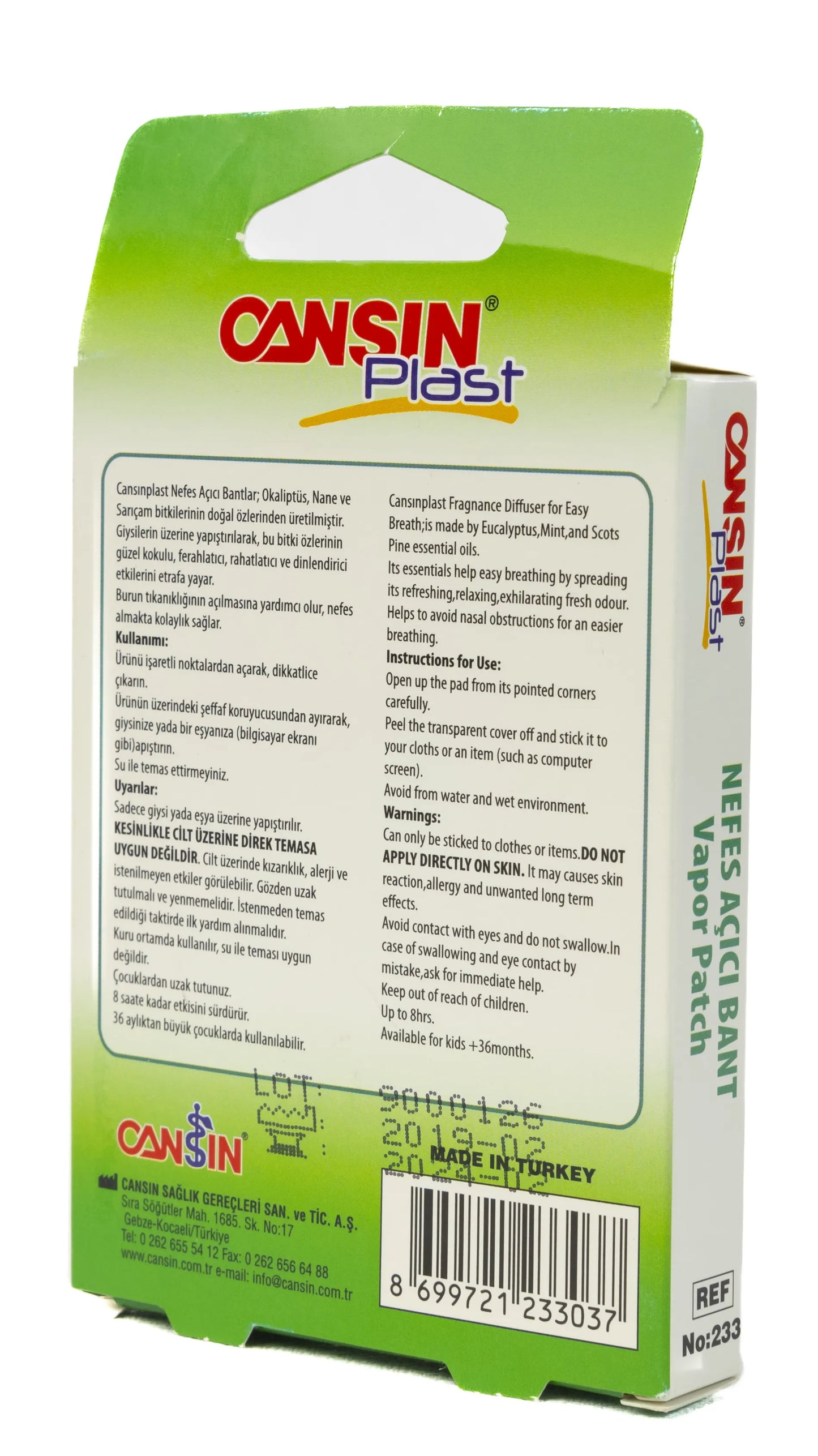 Cansin Plast Vapor Patch 3 Pieces