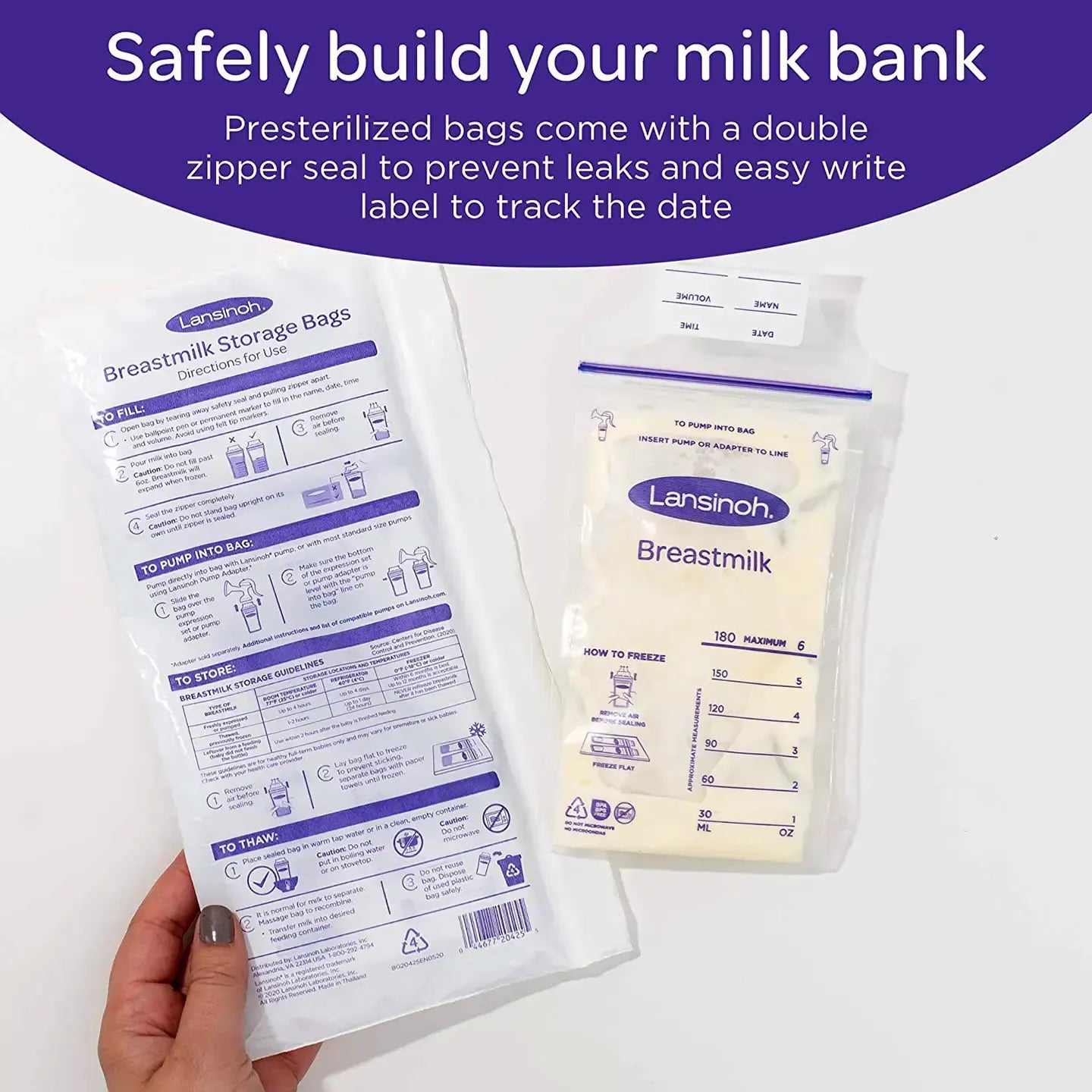 Lansinoh Breast Milk Storage Bags 50 Pieces [T0120]