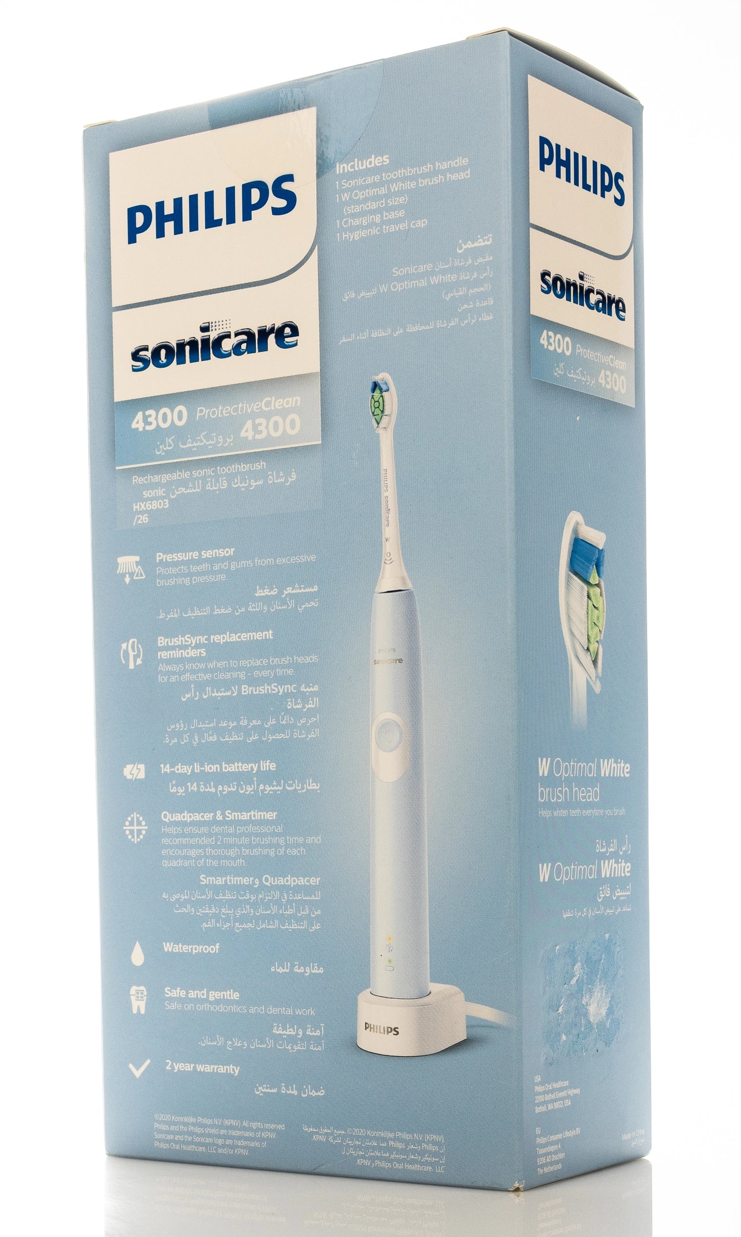 Philips Sonicare 4300 Protective Clean Electric Toothbrush-White [Hx6803/26]