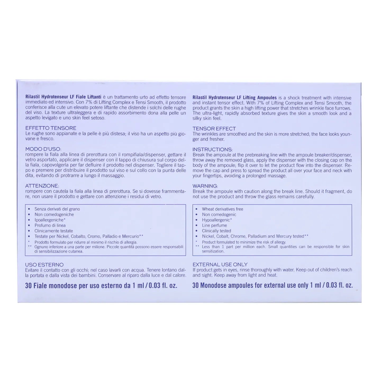 Rilastil Hydrotenseur Lifting  Ampoule 30 ML